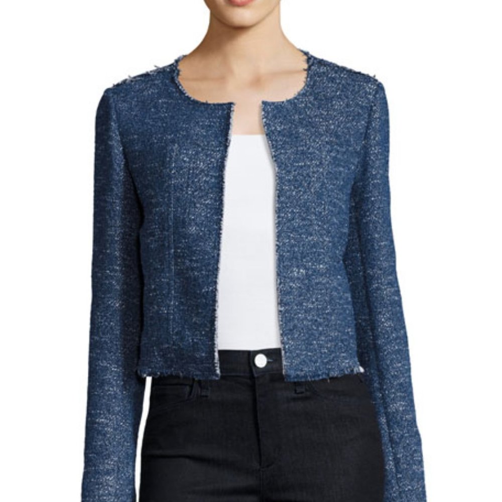 Theory Ualana Blue Tweed Jacket